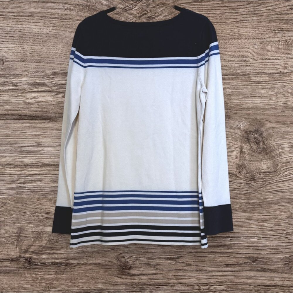 Pendleton Silk Blend Nautical Striped Sweater Nav… - image 2